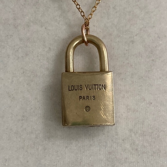 Louis Vuitton Lock Necklace Two Series #210 14K Gold Plated Chain - Picture 11 of 17
